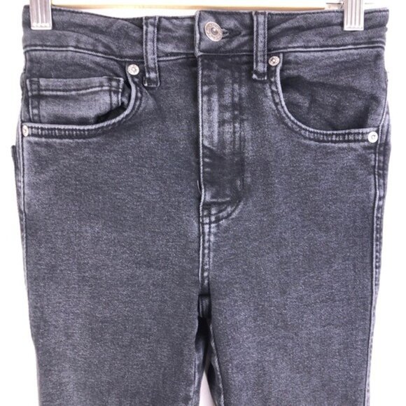 Free People 25 Black Denim Skinny Straight Jeans 25 - Picture 3 of 10